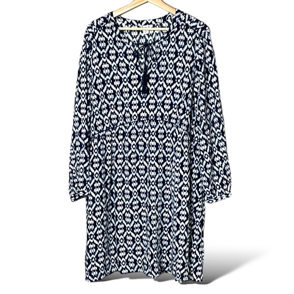 Old Navy, Navy and White Boho Midi Dress - Picture 2 of 7